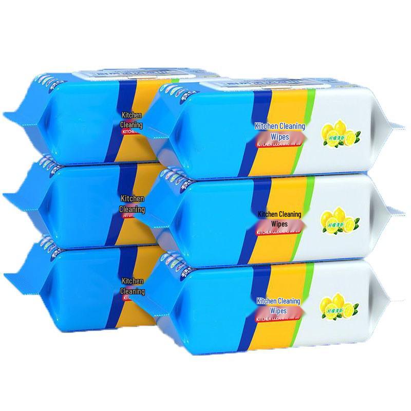 Очень большие влажные салфетки для кухни - 80 утолщенных листов для сильного удаления жирных пятен с вытяжек и других поверхностей