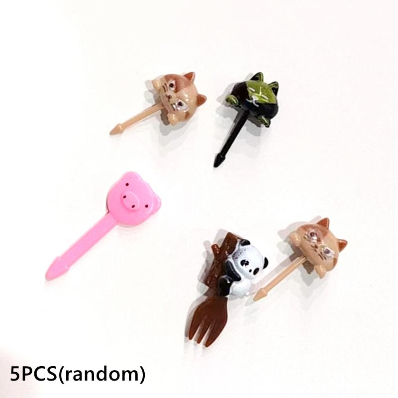 Вилка для фруктов с животными, пищевой пластик, мини-мультфильм, детский торт, фруктовая зубочистка, бенто, обед, аксессуары для бенто, украшение для вечеринки, подарок