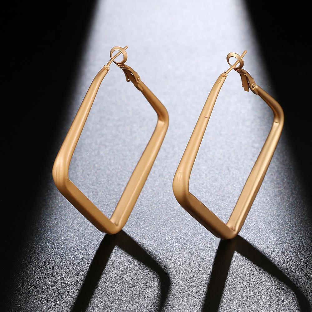 Ретро темпераментные металлические преувеличенные квадратные серьги-кольца, геометрические серьги, геометрические нежные серьги, простые серьги