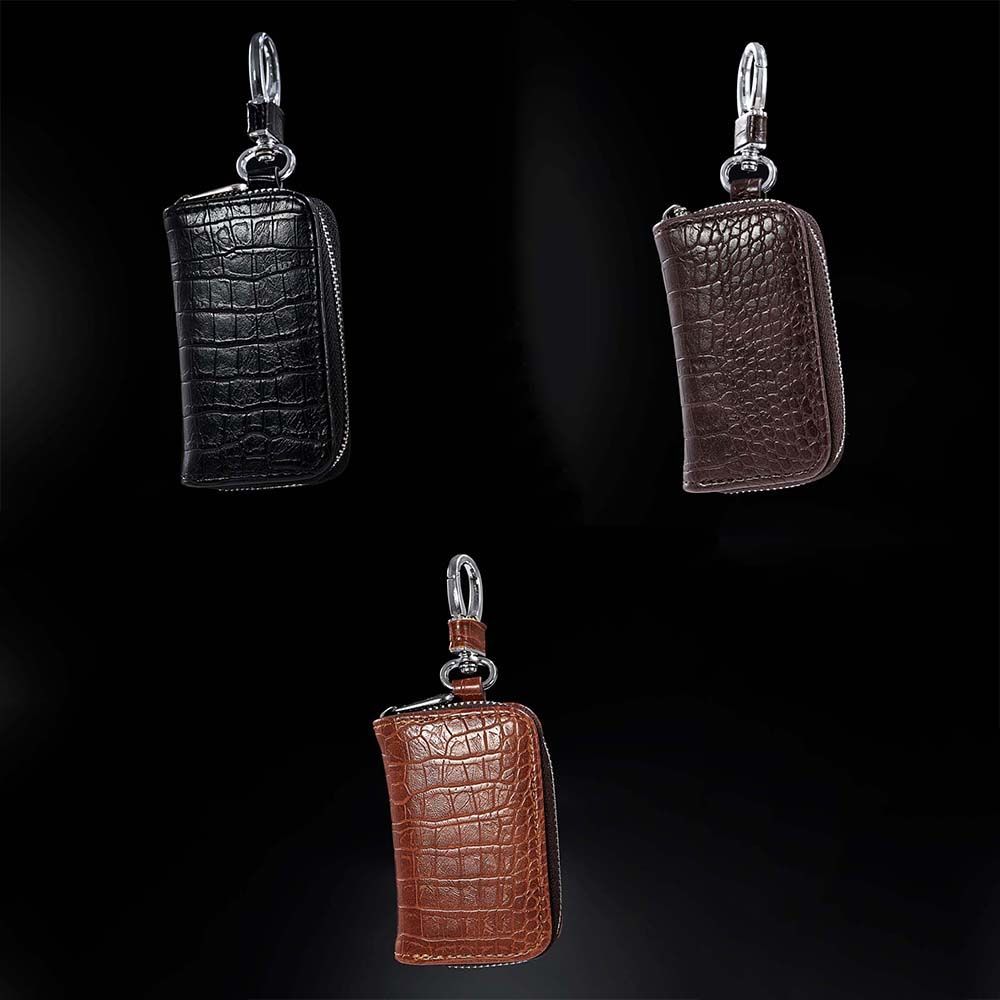 Men Crocodile pattern PU Leather Key Bag Case Zipper Key Case Bag Car Key Wallets Car Key Case