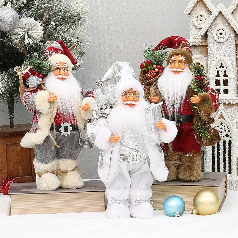 12-Inch White-Bearded Santa Claus Tabletop Christmas Decoration Ornament