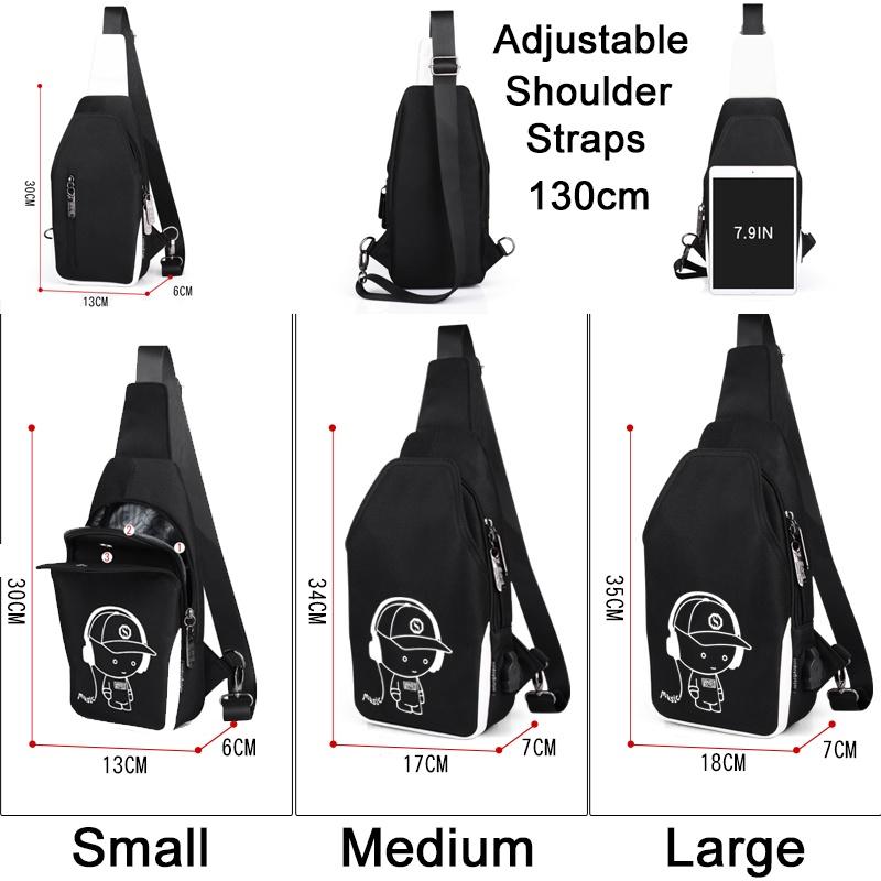 Stylish Luminous Outdoor Backpack With Usb Charging And Earphone Jack For School