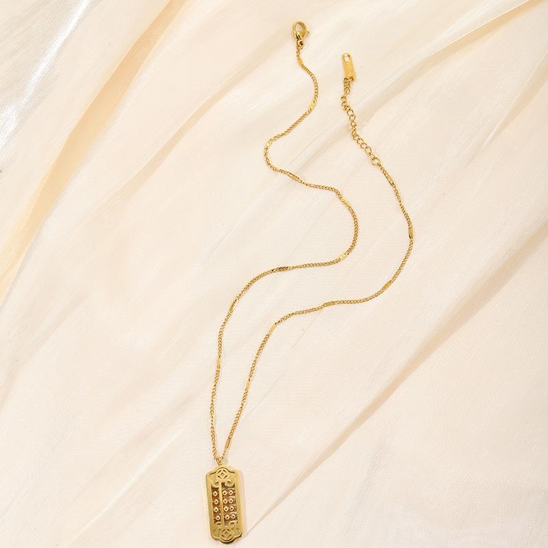 Ожерелье из титановой стали «Исполнение желаний», Национальный стиль, Богатство, Сокровище, Передвижные бусины, Цепочка для ключицы, Женская индивидуальность