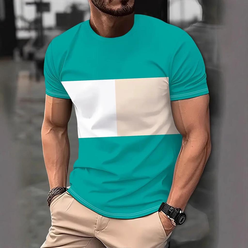 Мужская уличная полосатая футболка, модная повседневная забавная футболка с круглым вырезом, новая летняя футболка с 3D-цифровой печатью