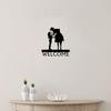 1pc Iron Art Romantic Couple - Cowboy & Cowgirl - Welcome Sign 12 Inch  for Living Room New Wall Decoration Hooks Wall Sticker
