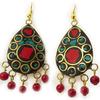 [K6497] - 'Altaï' Red Green Designer Earrings