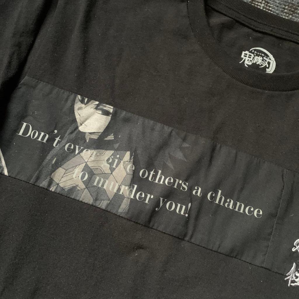 [ИСПОЛЬЗОВАН] Убийца демонов: Kimetsu no Yaiba Гию Томиока Аниме Футболка с длинным рукавом, Коллекционное издание, Черный, Винтаж