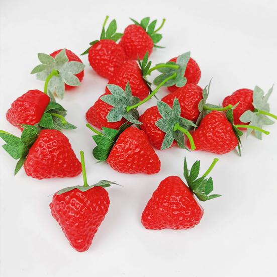 Simulated Strawberry Model Beautiful High Simulation Plastic Fake Strawberry Model Fake Simulated Strawberry Model Simulated Strawberry Model
