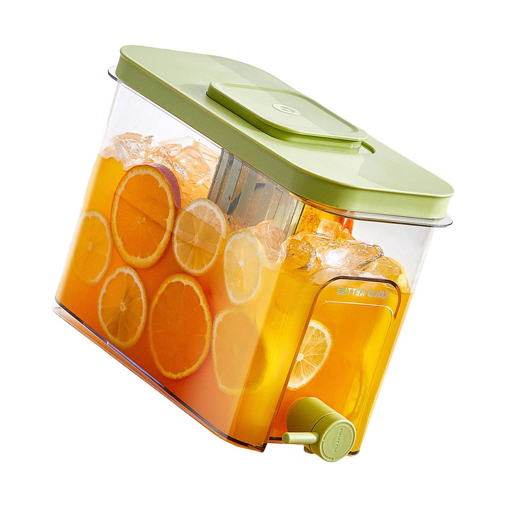 4L Large Capacity Transparent Cold Beverage Dispenser With Leak Proof Spigot For Family Gatherings Outdoor Picnics Kitchen Use