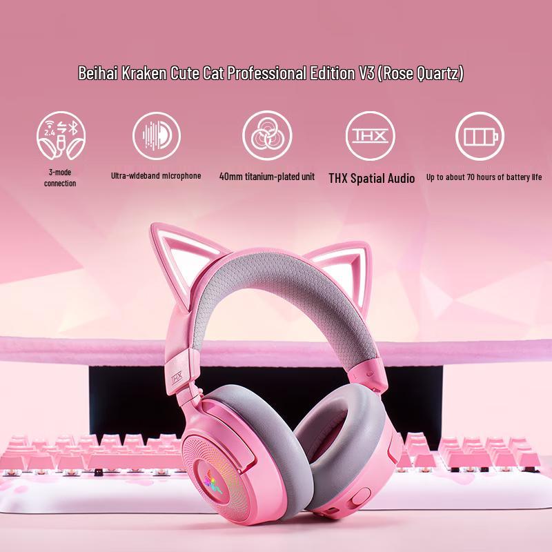 Razer Kraken Kitty V3 Pro Tri-Mode RGB Gaming Headset