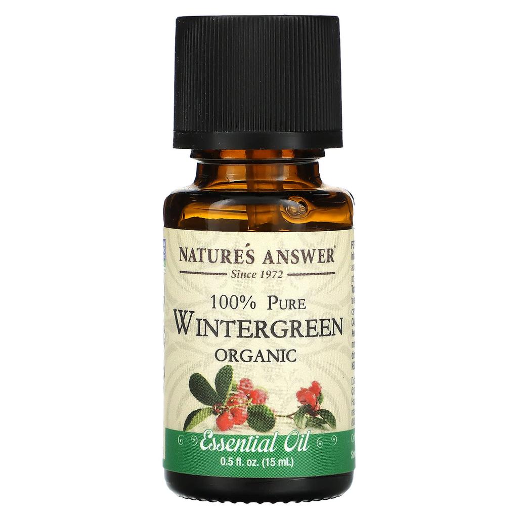 Nature's Answer 100% Pure Organic Essential Oil, Wintergreen, 15 Ml (0.5 Fl Oz)