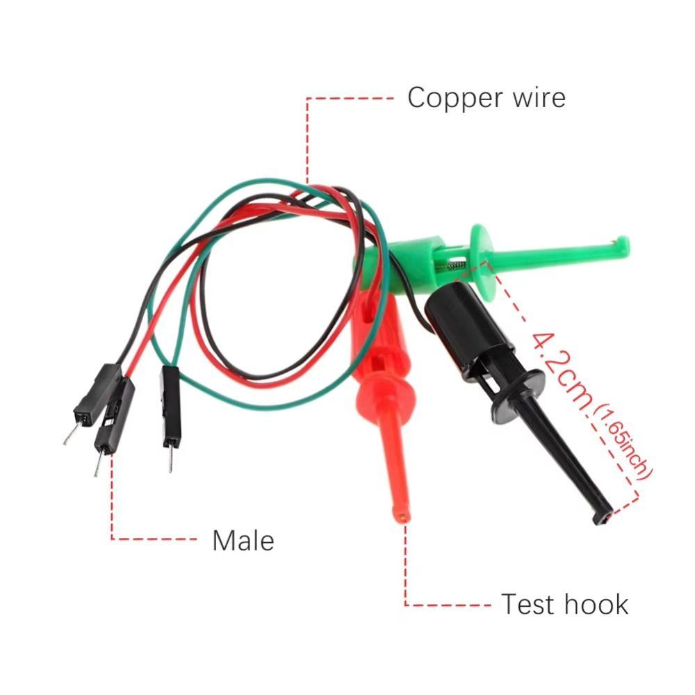3pcs/set Precision Electrical Hook Test Clip Male Head DuPont Line Transistor Tester Repair