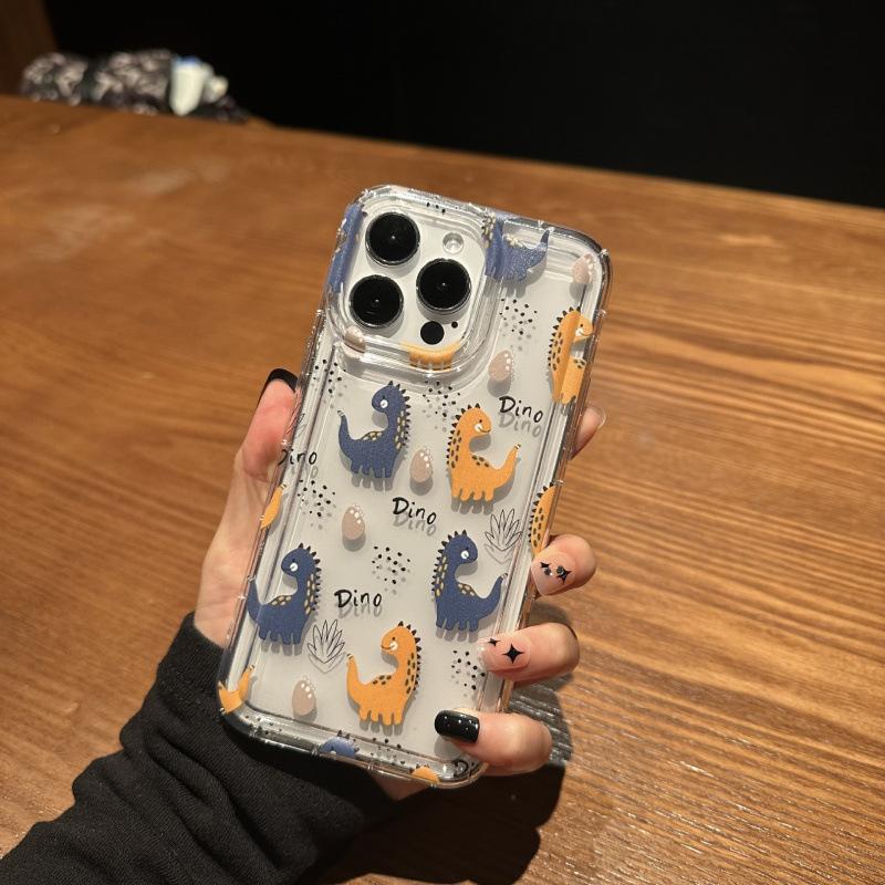 Милый маленький динозавр яблоко 15 чехол для мобильного телефона iphone14promax прозрачный мягкий резиновый 13/12/11 всесторонний противоударный