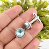 Sky Blue Topaz Gemstone 925 Sterling Silver Handmade Cufflinks For Birthday Gift CL-3-8