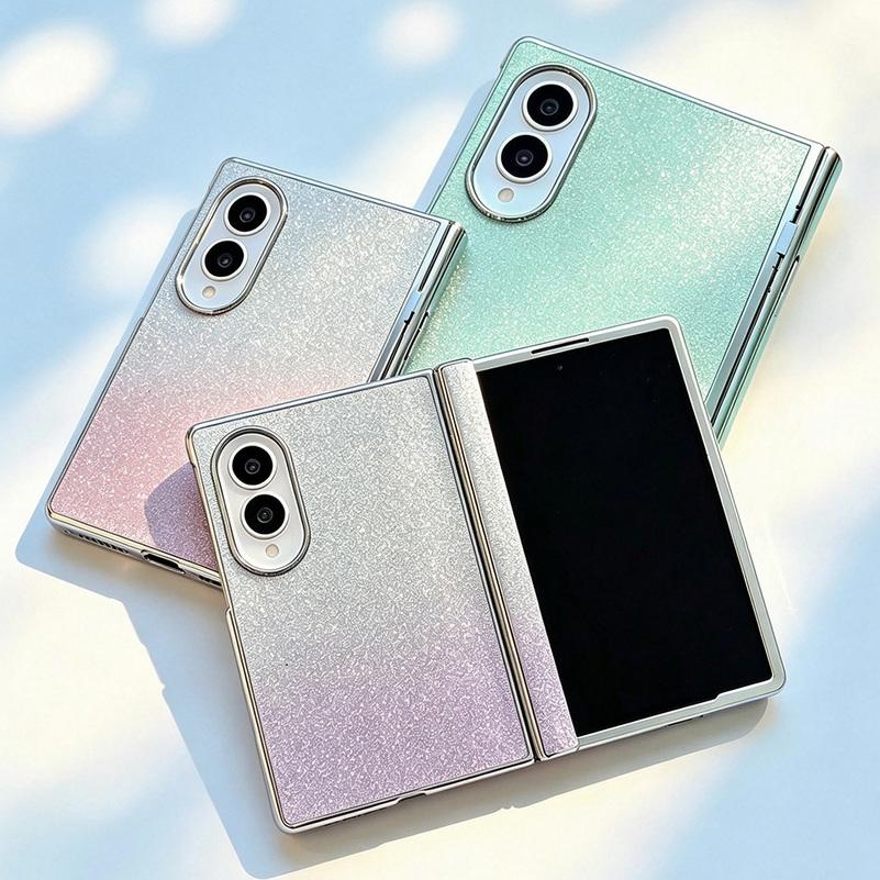 Чехол-рамка с блестящим градиентом с покрытием для Samsung Z Fold 8 Ultra Fold8 wide Galaxy Z Fold 7 Магнитная откидная петля Защитная крышка