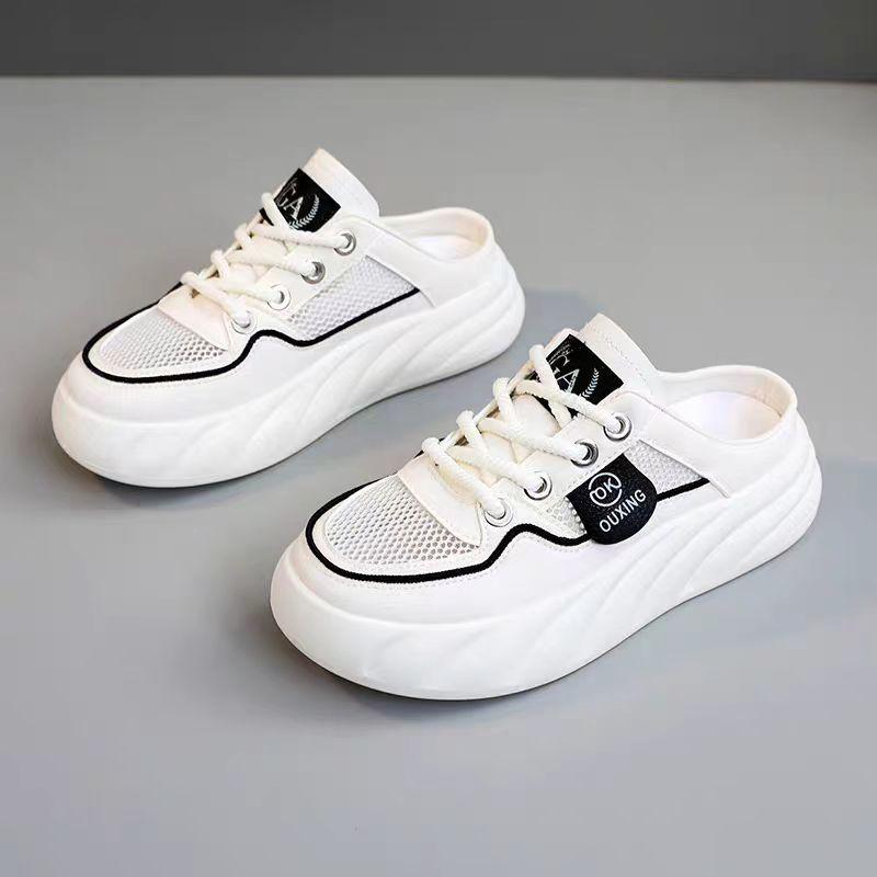 Тапочки с закрытым носком, женская новая летняя одежда для отдыха, сетчатая поверхность, мягкая подошва, обувь для беременных женщин, спортивная обувь для отдыха