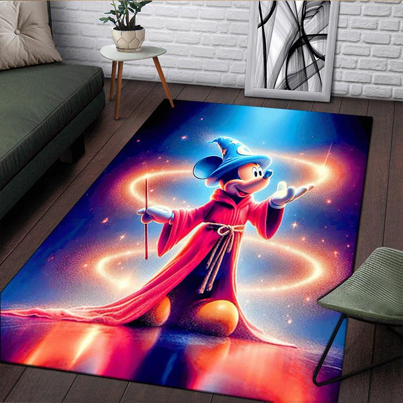 1pc Mickey Pattern Area Rug Soft Flannel Floor Mat for Living Room,Office,Bedroom and Carpet