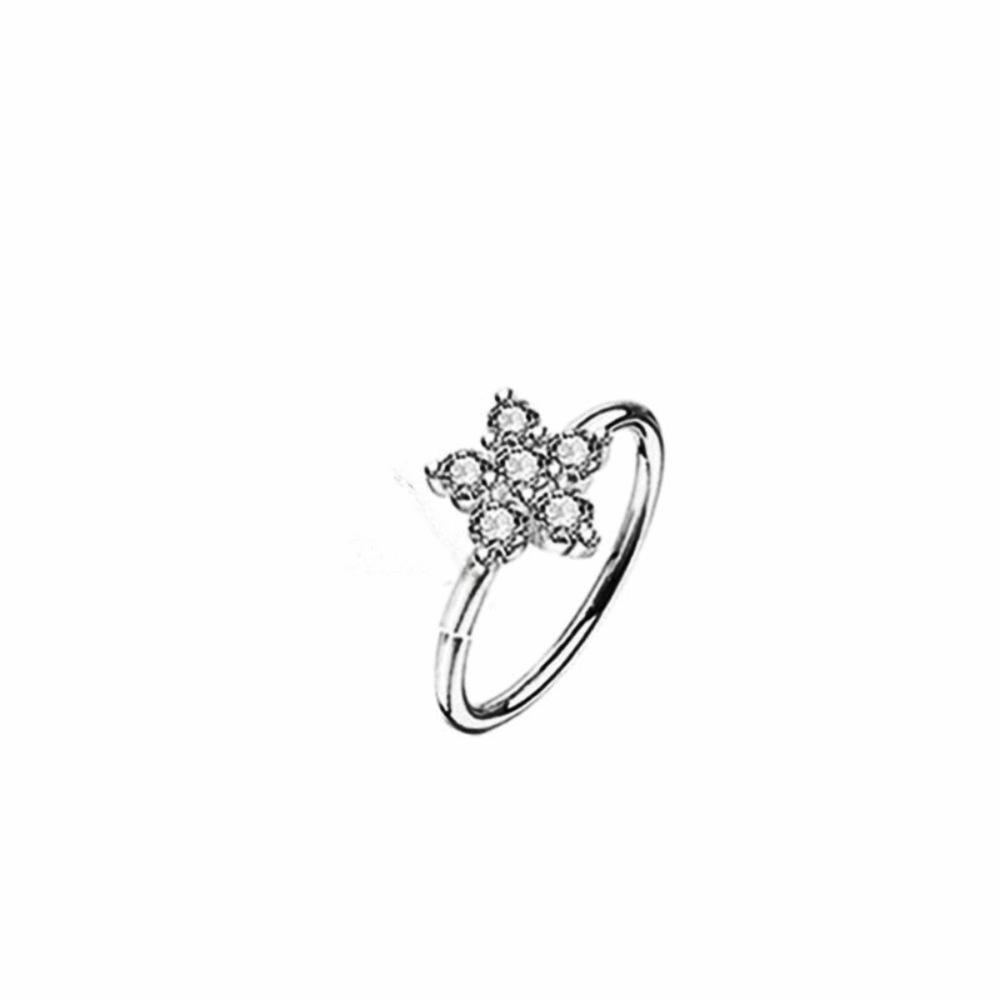 15Pcs L Ring Hoop Double Nose Rings Mixed Body Clips Hoop for Women Men