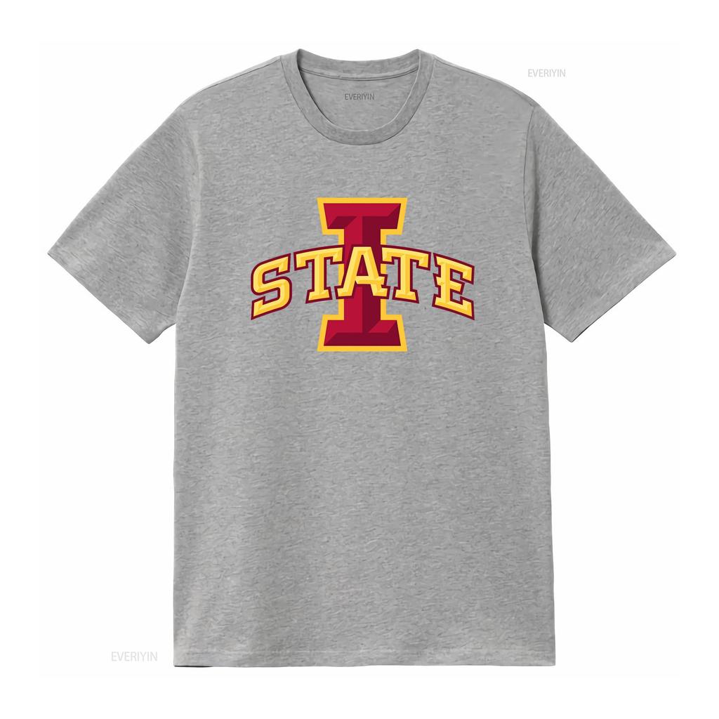 Iowa STATE Футболка Softstyle Одежда для колледжа Школьный дух Фан Стильный дизайн винтажный Стиранный топ Для повседневной носки с принтом