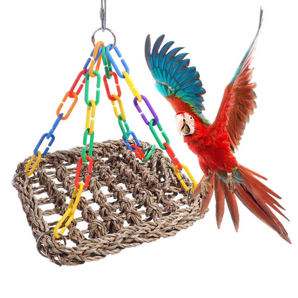 Bite resistant for Parakeets Bird Perch Bird Hanging Bed Parrot Hammock Parrot Swing Toys