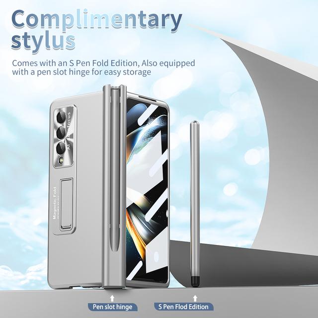Роскошный чехол для телефона с защитой от падения S Pen Slot для Samsung Galaxy Z Fold4 5g Fold 4 Fold3 Fold 3 Zfold4, чехлы с передней стеклянной пленкой