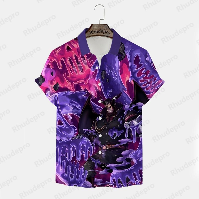 Men's Shirt Printed Y2k Harajuku Style Goku 2024 Trend Anime Short Sleeve Clothing New T-shirts Tops