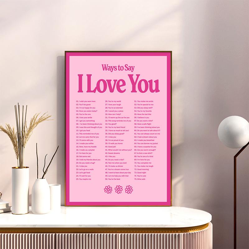 Современный постер Разные способы сказать «Я люблю тебя» Картина на холсте Скандинавское слово Цитата Печать Модные картины Настенное искусство Украшение дома