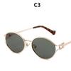 Women's Sunglasses, Men's and Women's Fashion Round-frame Metal Sunglasses