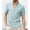 Summer Men's Short-Sleeved T-shirt Cotton and Linen Led Casual Men's T-shirt Shirt Male Breathable XS-5XL