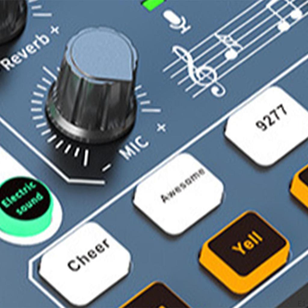 Audio Mixer Sound Card Noise Reduction External 12 Effects Studio Equipment for Mobile