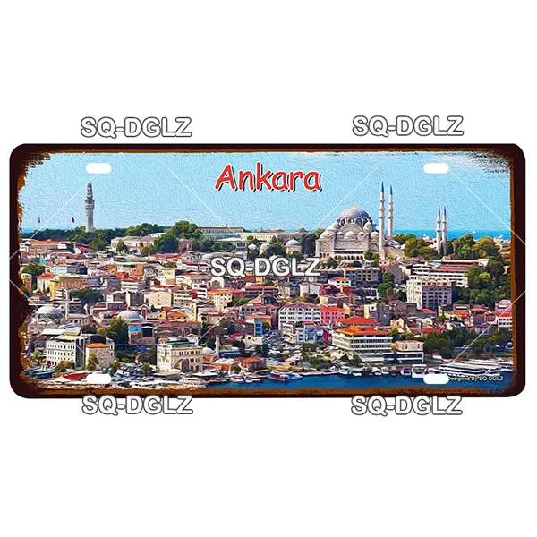 [SQ-DGLZ] Азиатский город 15x30 см, металлическая пластина, винтажная табличка, жестяная вывеска, настенный декор для бара, деревенская живопись, дорожный постер