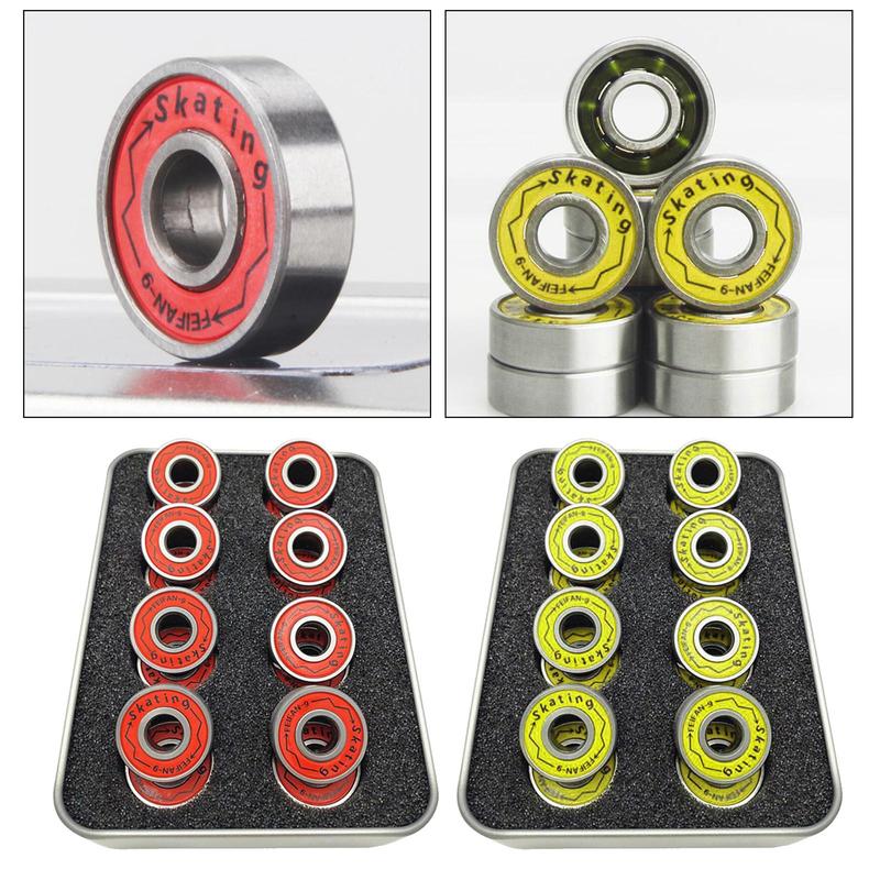 16x Skateboard Bearings Pro Bearings ABEC-9 Storage Box for Skate Board