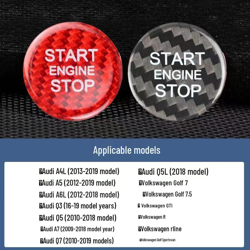 Наклейка на кнопку Start/Stop из настоящей карбоновой fibers для BMW, Mercedes-Benz, Volkswagen, Toyota, Nissan, Honda, Suzuki