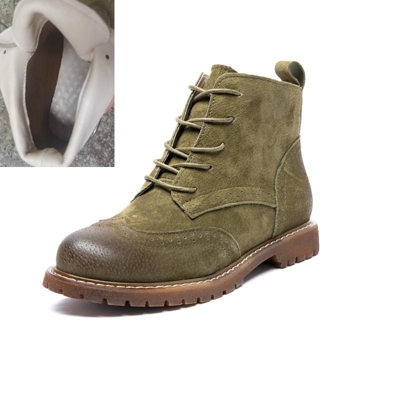 Женская обувь. Женские короткие сапоги из натуральной кожи. Замшевые женские ботильоны. Британское кружево. Ретро-тренд. Подходит для весны, осени и зимы. Женские голые сапоги.