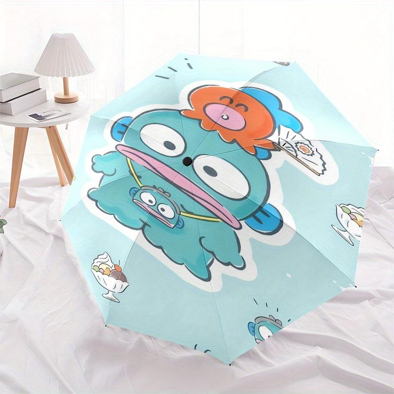 Hello Kitty Automatic Folding Umbrella-Simple 8-Rib Design, Bright Cartoon Pattern, Durable Iron Frame, Suitable For Travel, Outdoor, Beach-