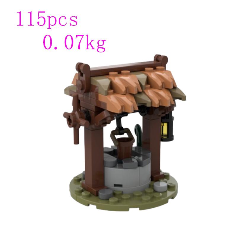 Точечная сборка мелких деталей строительные блоки MOC-186615 132385 средневековый колодец маленький фонтан ши развивающая игрушка модель для сборки g