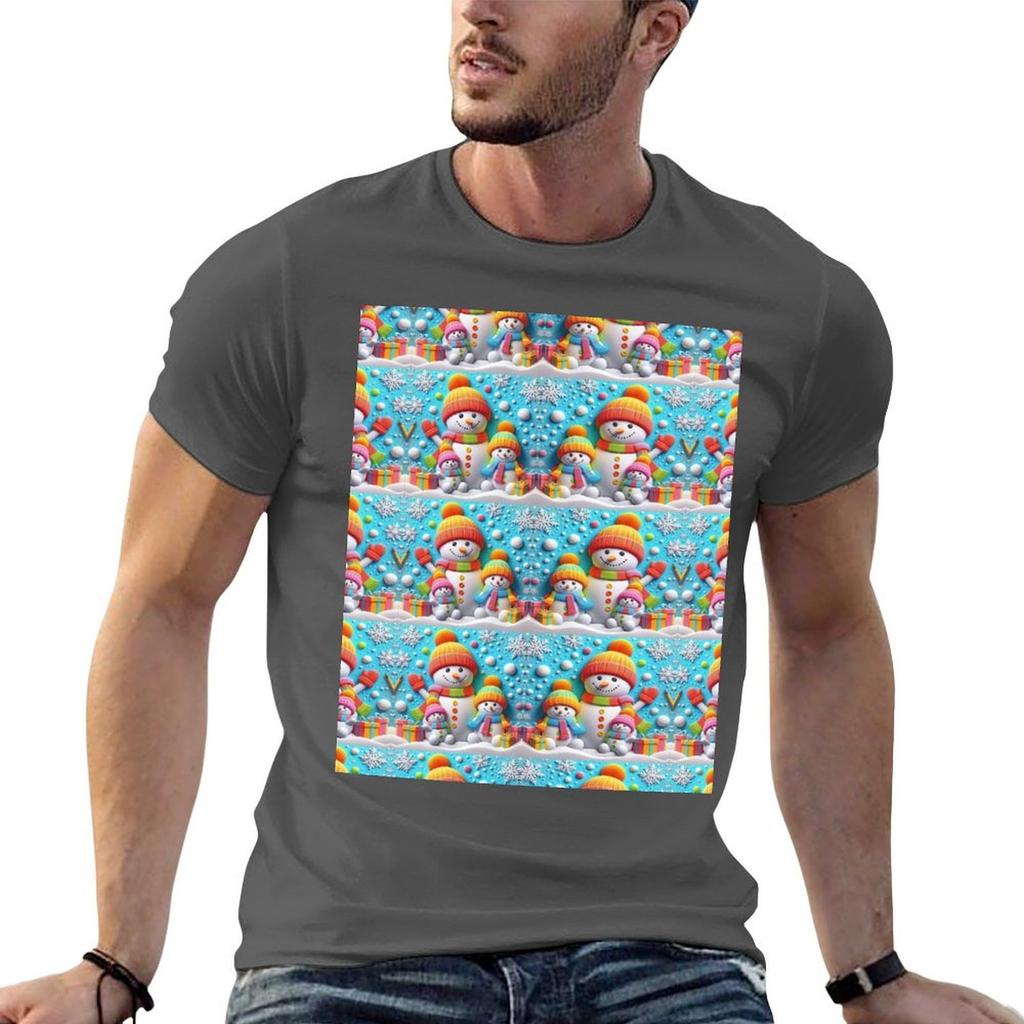 Cute Whimsical SnowUnisex Family Christmas D Design TShirt Plus Size Quick Dry Sports Tee