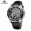 Forsining Водонепроницаемые механические часы, мужские модные часы для отдыха со стальным ремнем, полые автоматические часы