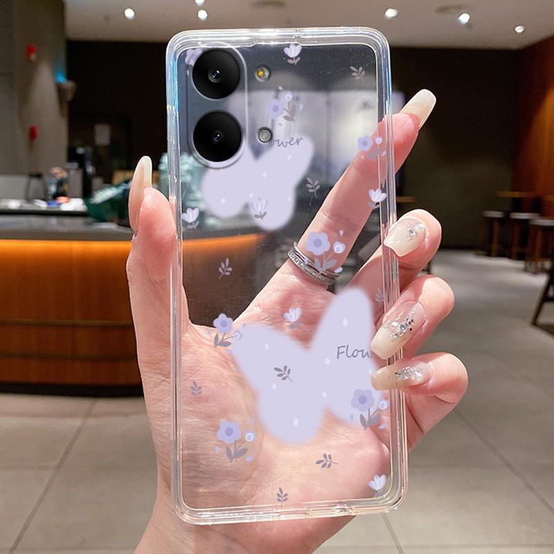 For Redmi Turbo 5 Max 5G Case Luxury Fashion Butterfly Flowers Soft Clear Silicone TPU Phone Cases Redmi Turbo 5 5Max Back Cover