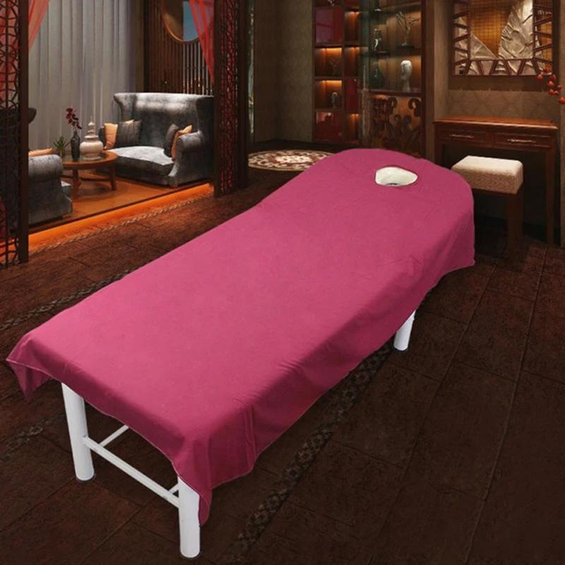 1 шт., простыня для салона красоты, спа, косметическое полиэстеровое волокно с отверстием 120 см x 190 см, массажная простыня