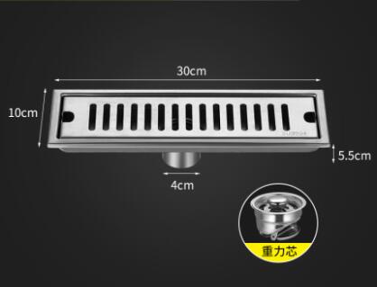 Shower drain 304 stainless steel shower floor drain long Linear drainage drain for hotel bathroom kitchen floor