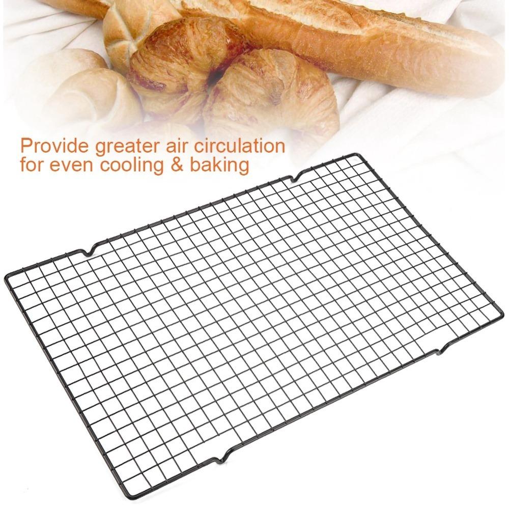 16x10 Inch Baking Cooling Rack Nonstick Surface BBQ Grill Mesh Wire Cooking Net Cooling Pastries