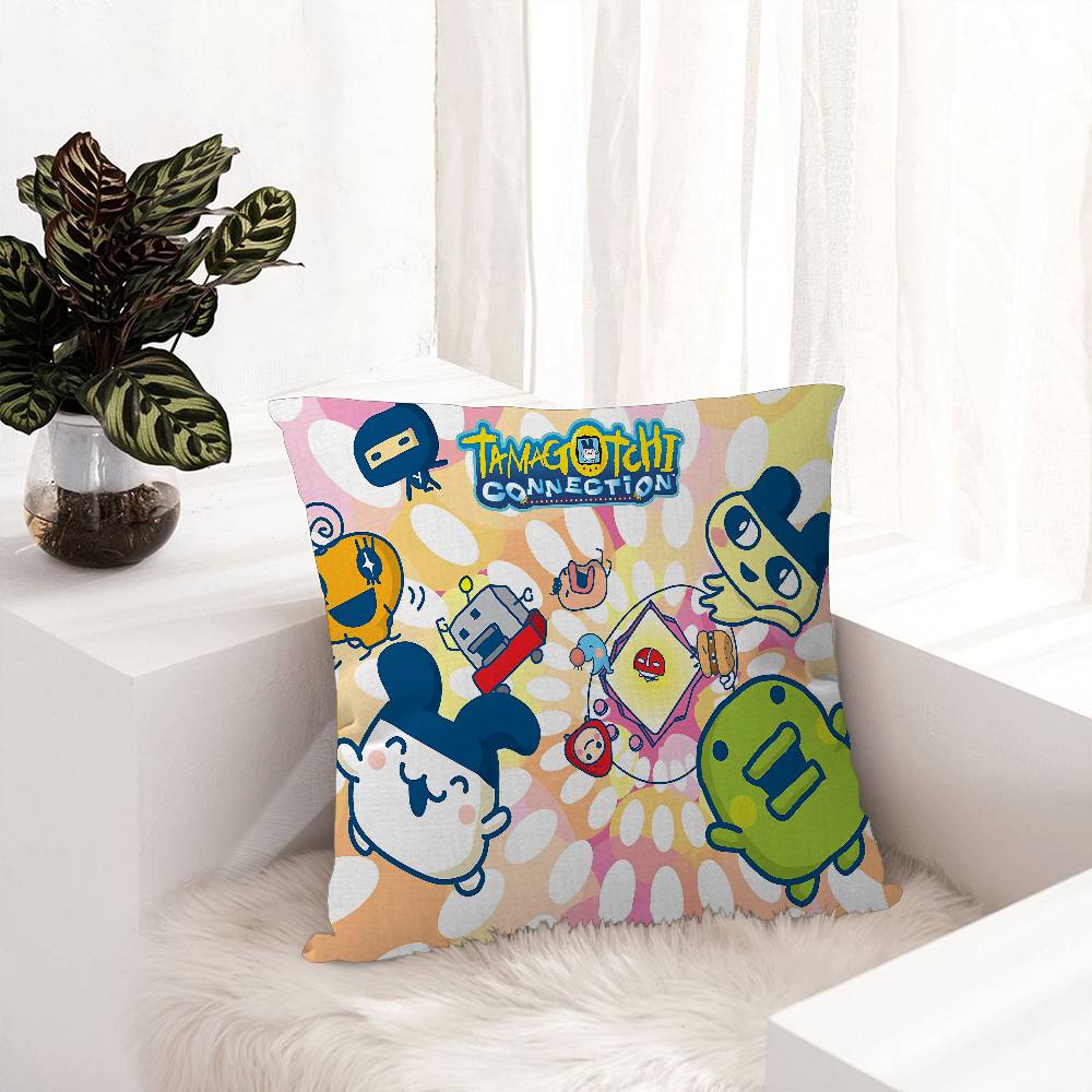 Game Cute Cartoon T-Tamagotchi Pillow Cushion Cover Pillowcase Living Room Sofa Home Decor