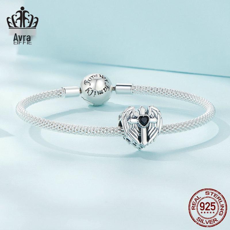 Aifle Серебро 925 пробы Вера и Любовь Крест Защитные Бусины DIY Ювелирные Аксессуары
