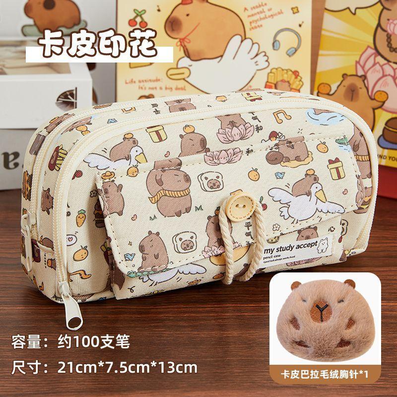Пенал Капибара Каваи Вместительный Сумка для ручек Милый Животный Элемент Пенал Для Студентов Начало Семестра Школьные Принадлежности 2025