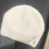 Double-layer warm mother hat, high-grade rhinestone decorative rabbit hair wool blended winter ear protection and cold-proof knitted hat