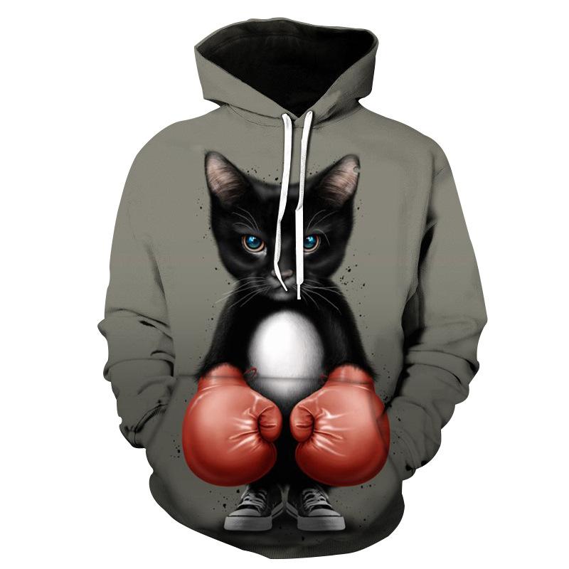 Толстовки с капюшоном Cartoon Kawaii с принтом 3D Cat, мужские и женские толстовки большого размера, пуловеры с длинным рукавом, толстовки с капюшоном, мужская одежда