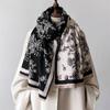Winter Women's Retro Warm Shawl Elegant Floral Scarf Women Thick Blanket Wrap Tassel Female Long Scarf