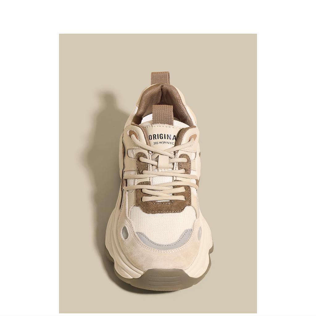 Обувь для папы женская весна и осень 2024 года, новая повседневная дышащая универсальная женская обувь в стиле ретро, усиливающая спортивные туфли Forrest Gump