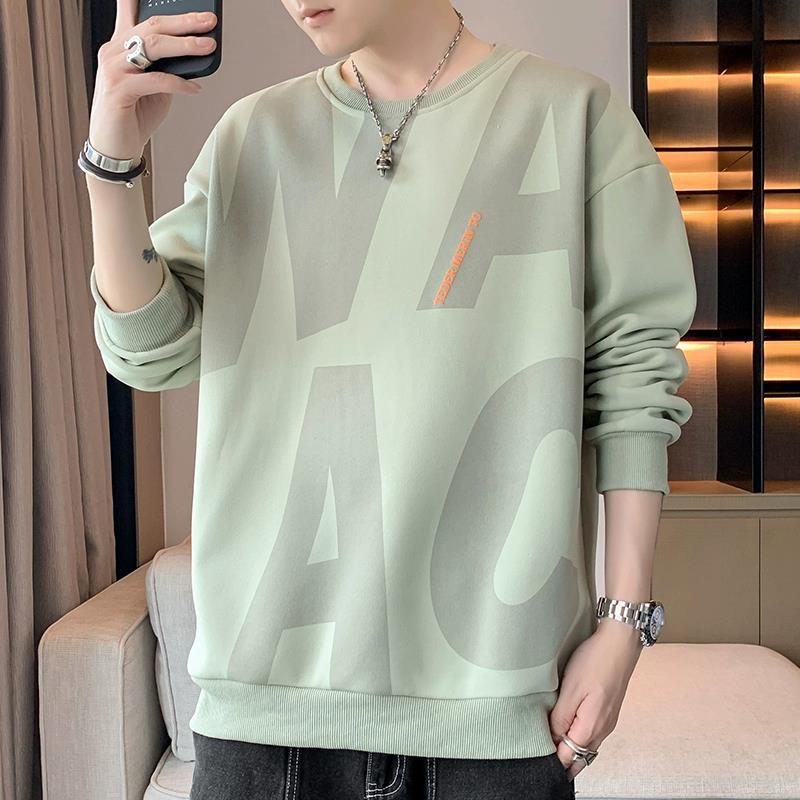 Men's Sweater Spring and Autumn Long-sleeved T-shirt Handsome Versatile Loose Round Neck Men's Clothes